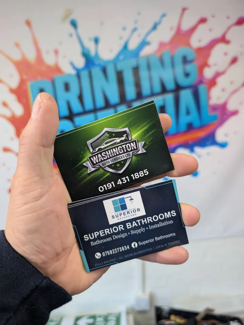 Double-sided business cards for a Washington business and Superior Bathrooms