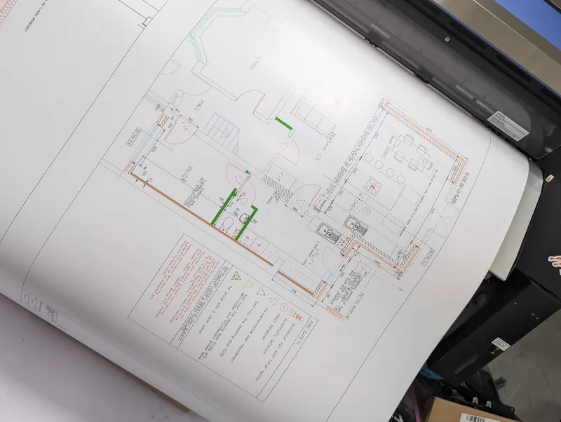 Architectural plan printed on the Roland large-format printer